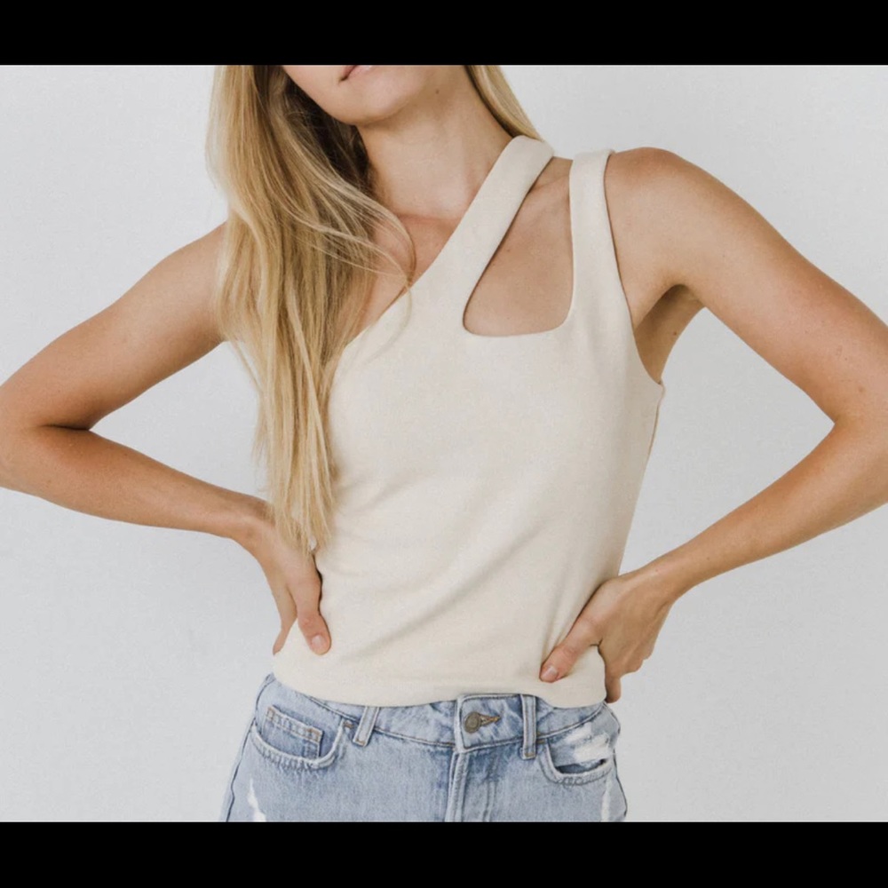 Grey Lab Cut-Out Detail Tank Top SZ L